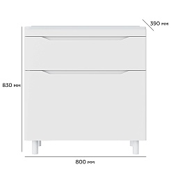 Vivon Тумба с раковиной Shelly 80 белая матовая – фотография-5